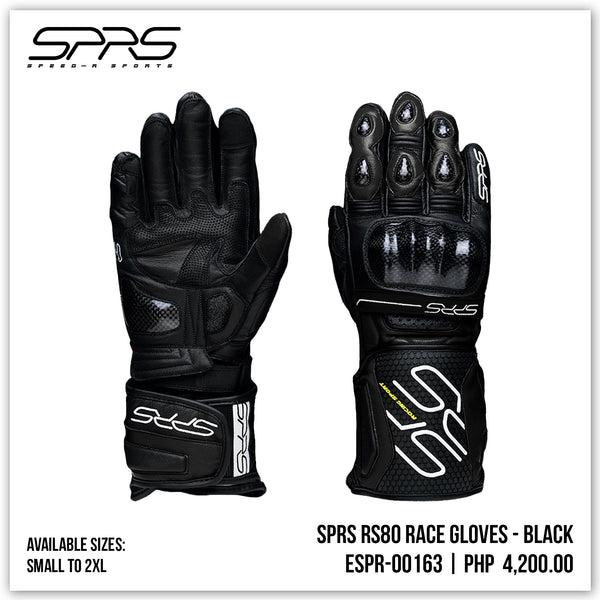 SPRS RS80 RACE GLOVES BLACK – SEC Motosupply