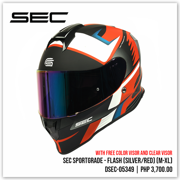 SEC Sportgrade - Flash (Silver/Red) – SEC Motosupply