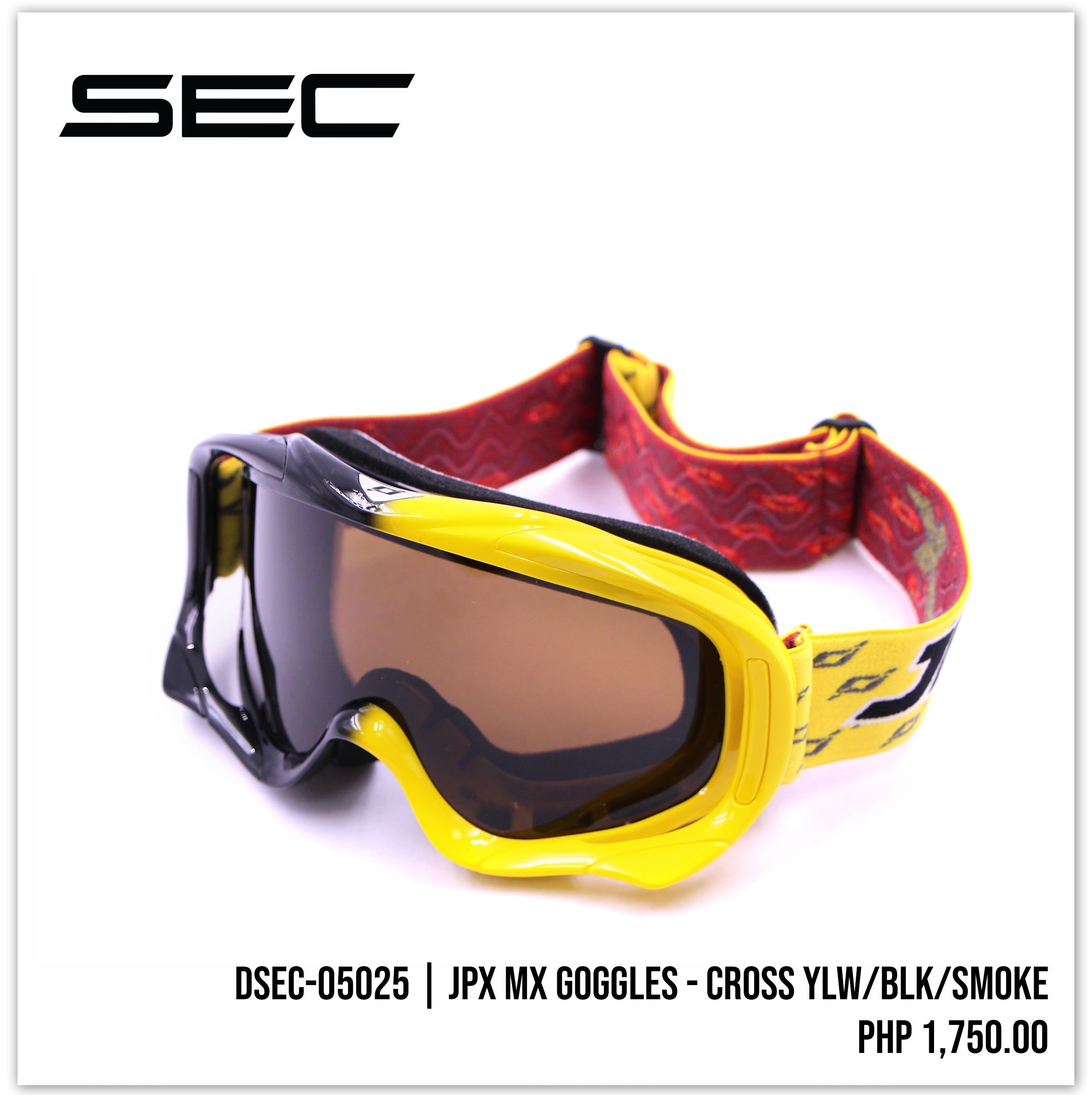 JPX MX Goggles - Cross Yellow-Black/Smoke