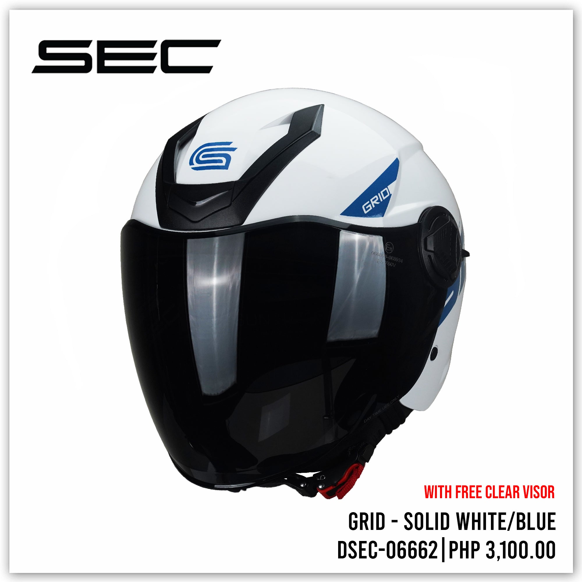 GRID - SOLID WHITE/BLUE