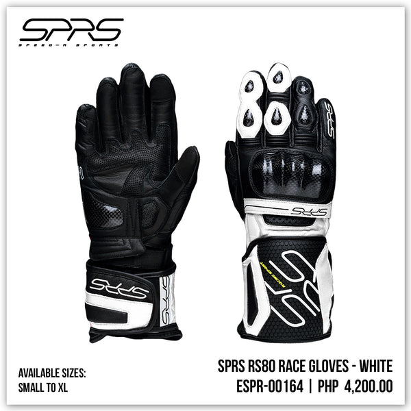 SPRS RS80 RACE GLOVES WHITE – SEC Motosupply