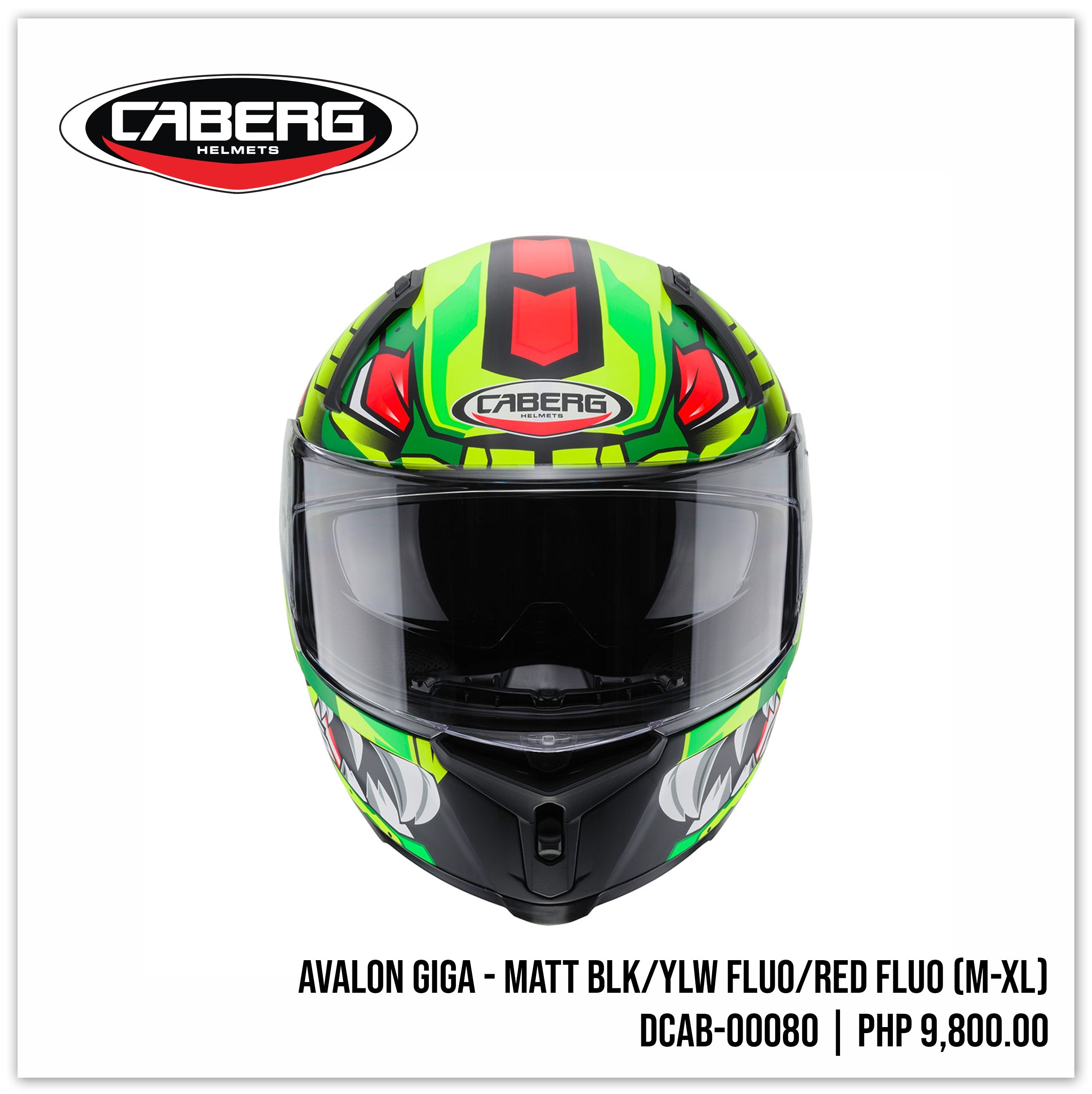 Casco Moto Integrale Caberg AVALON GIGA Nero Giallo Rosso Fluo Opaco Casco Moto Integrale Caberg AVALON GIGA Nero Giallo Rosso Fluo Opaco