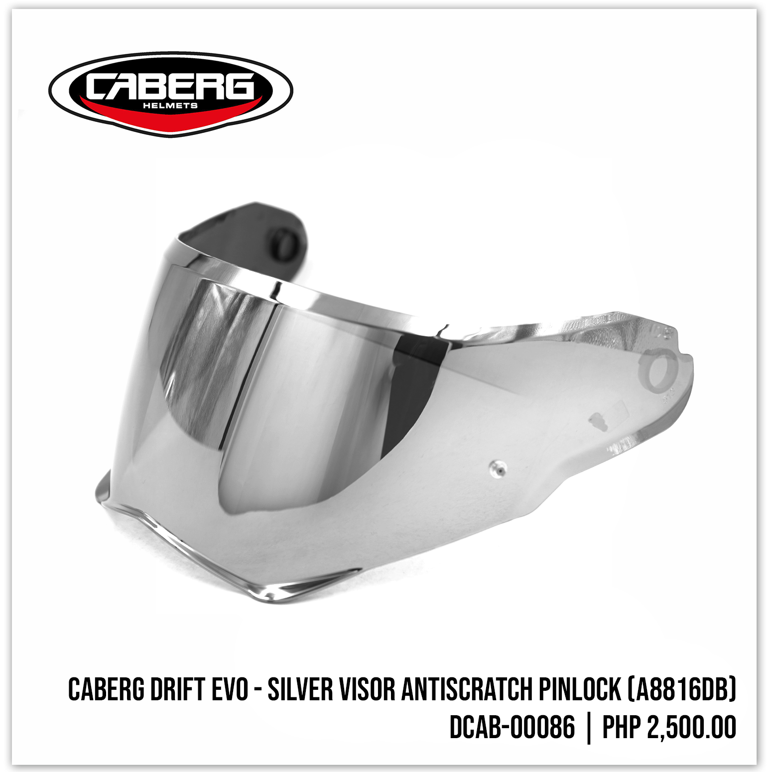 Caberg Drift Evo - Silver Visor Antiscratch Pinlock (A8816DB)