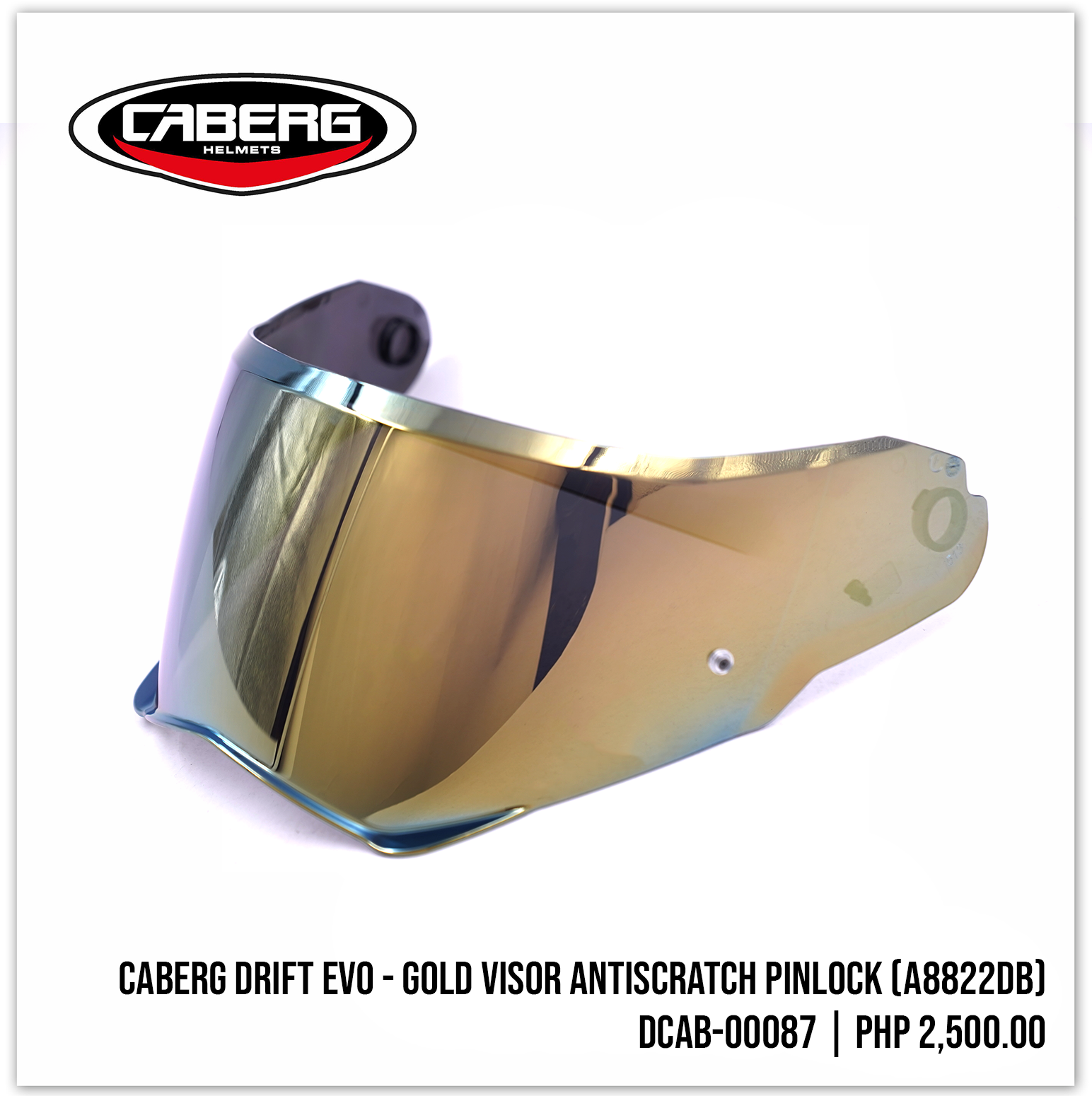 Caberg Drift Evo - Gold Visor Antiscratch Pinlock (A8822DB)
