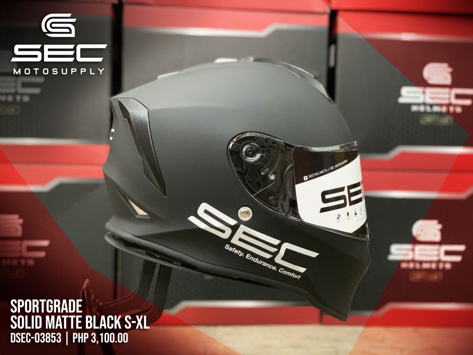 SEC Sportgrade Solid Matte Black – SEC Motosupply
