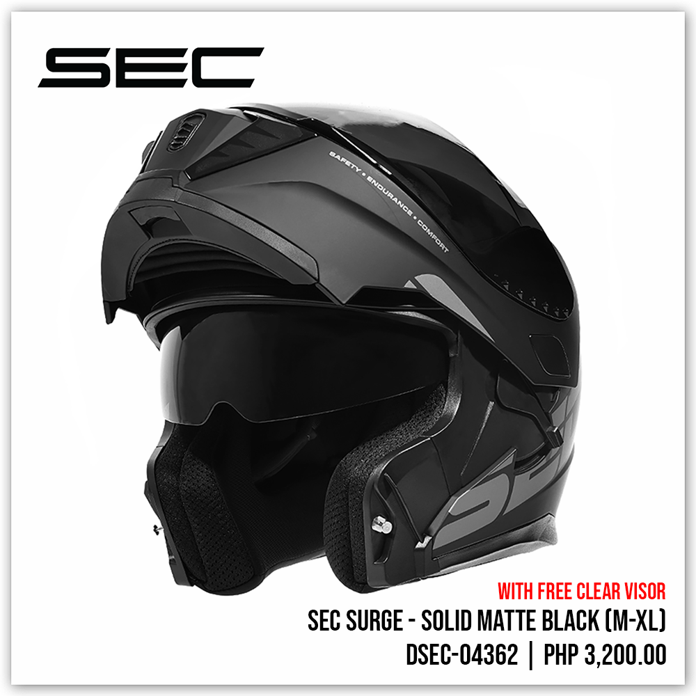 Sec Modular Full Face Helmet SEC Surge Solid Matte Black – SEC
