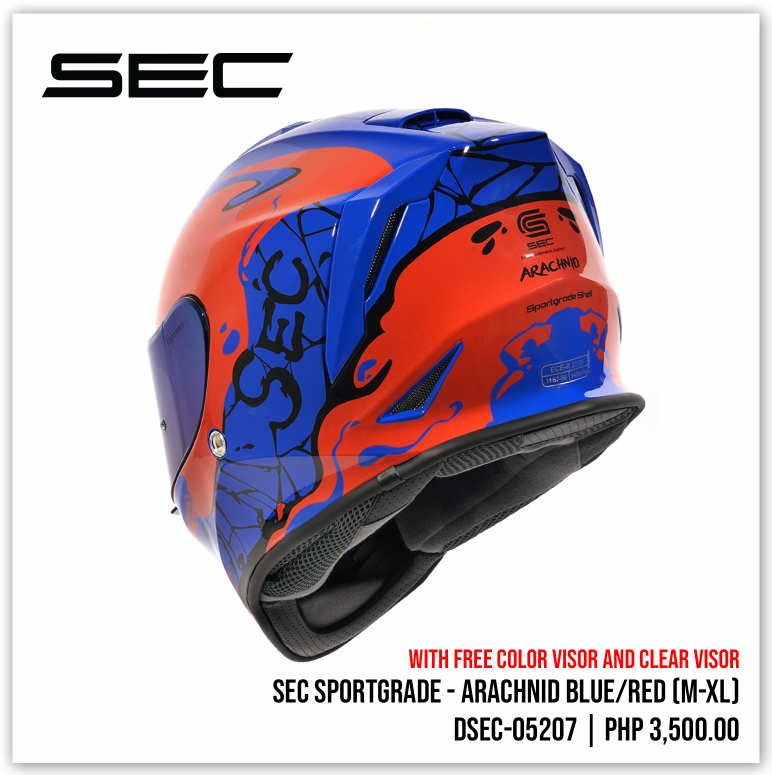 SEC Sportgrade Arachnid BLU RED SEC Motosupply