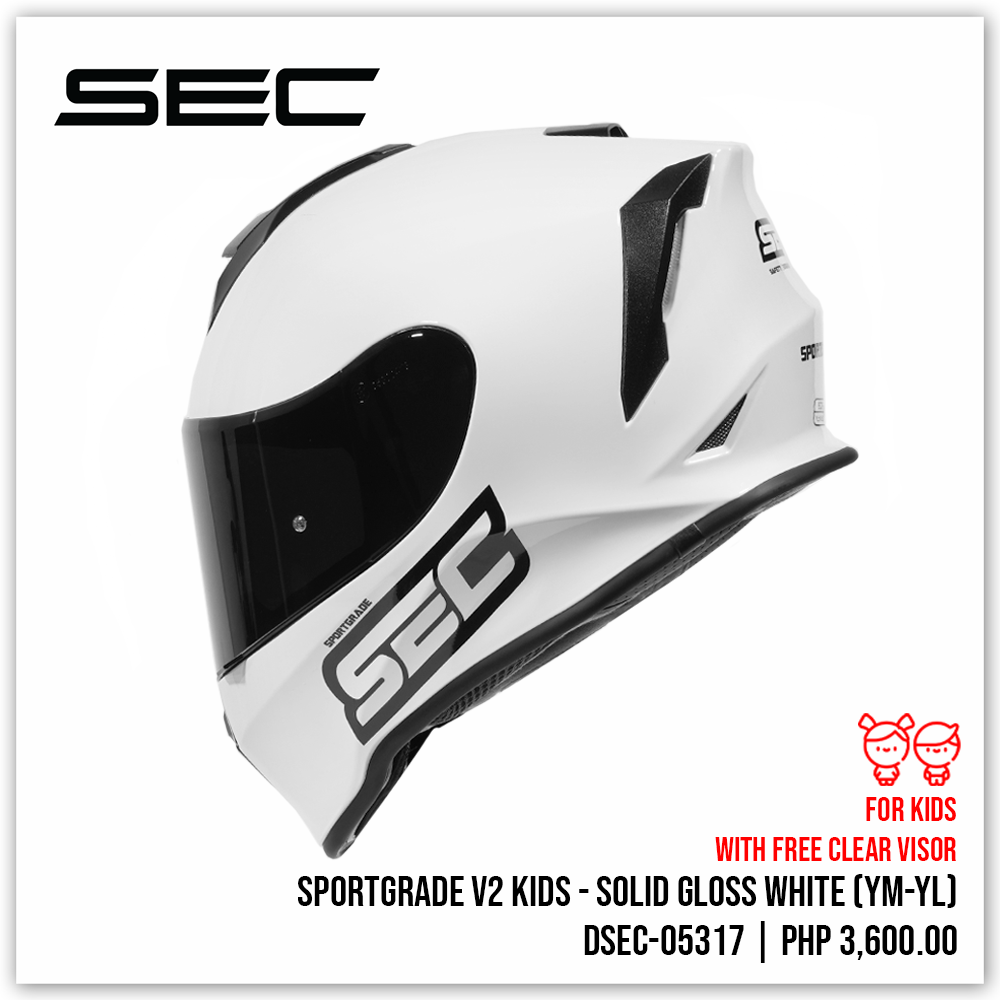 Sportgrade V2 Kids - Solid Gloss White