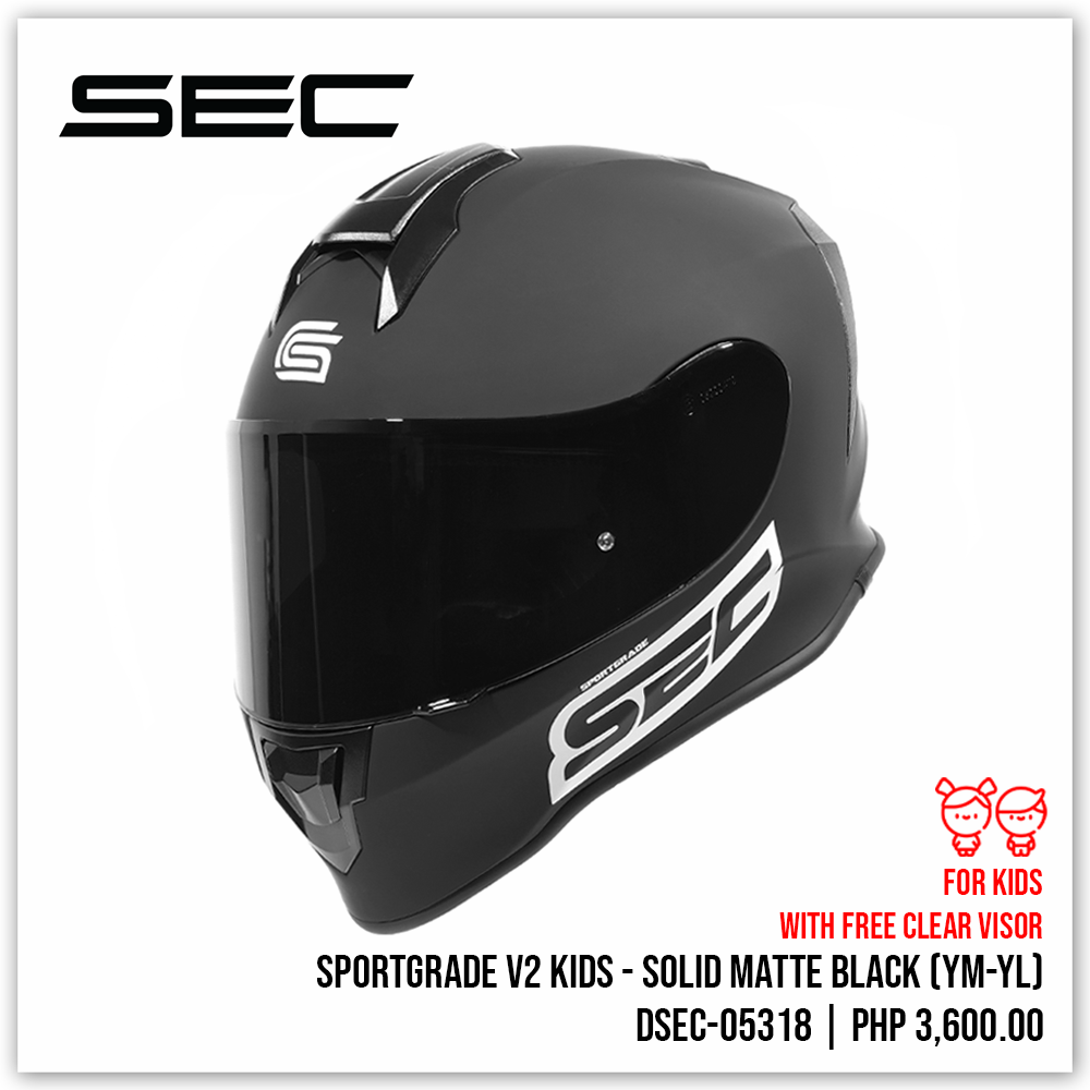 Sportgrade V2 Kids - Solid Matte Black