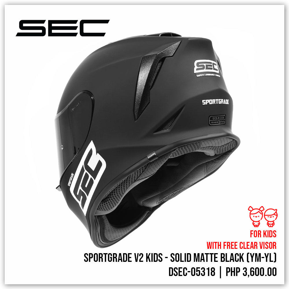 Sportgrade V2 Kids - Solid Matte Black