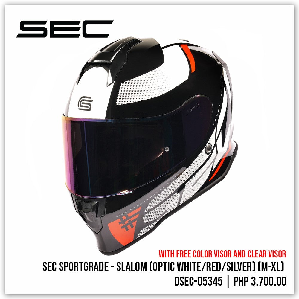 SEC Sportgrade - Slalom (Optic White/Red/Silver)