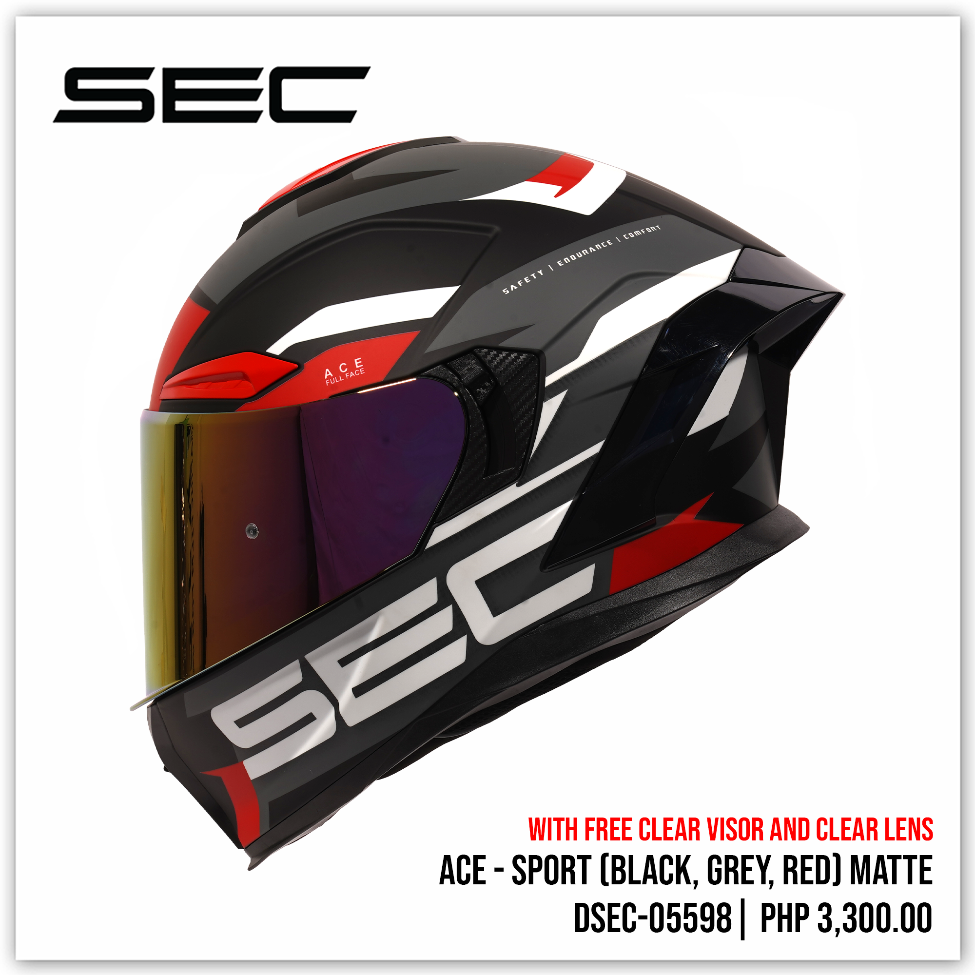 ACE - SPORT (BLK/GRY/RED)