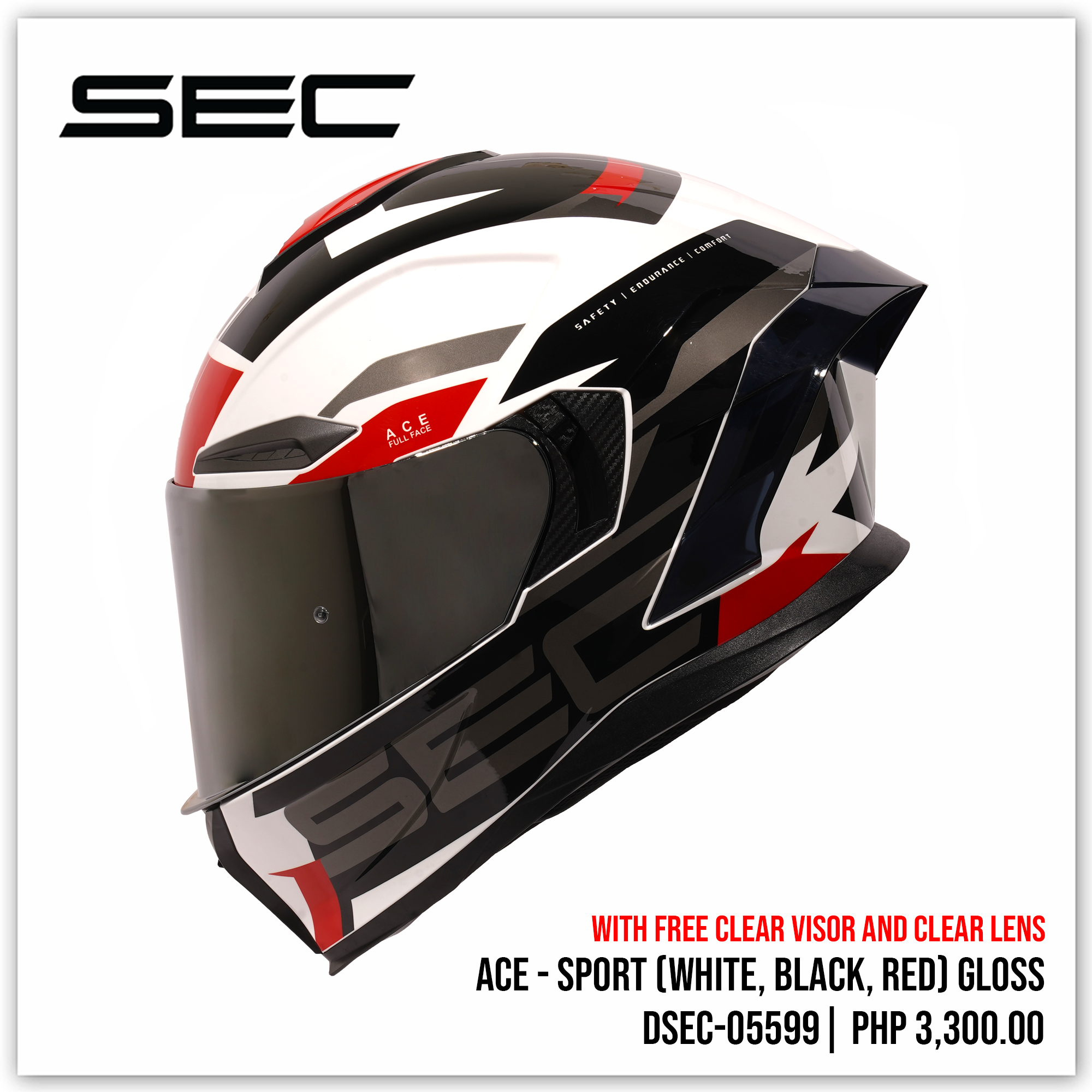 ACE - SPORT (WHT/BLK/RED)