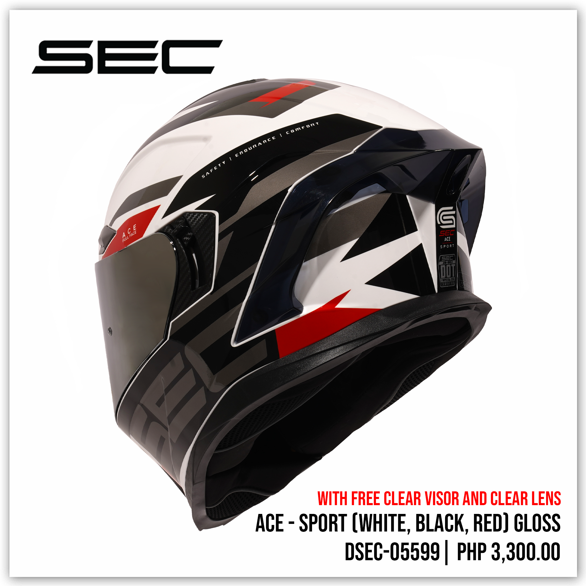 ACE - SPORT (WHT/BLK/RED)