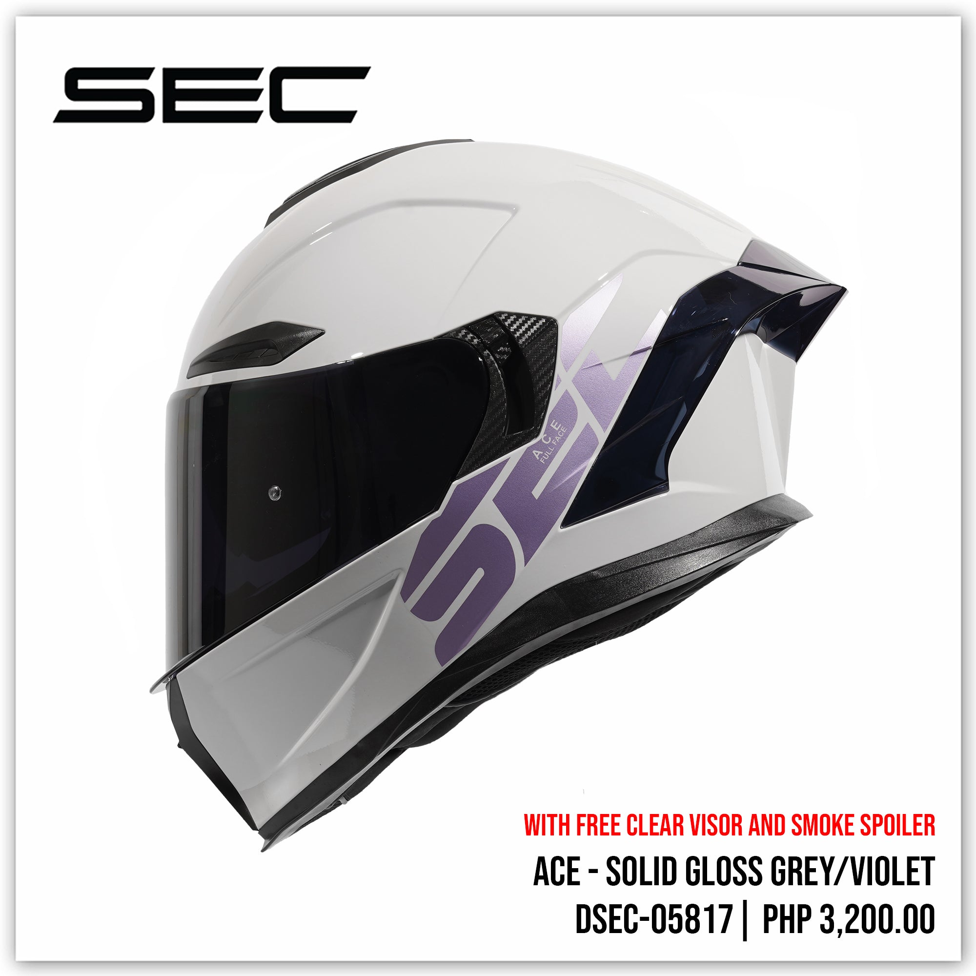 ACE - SOLID GLOSS GREY - VIOLET