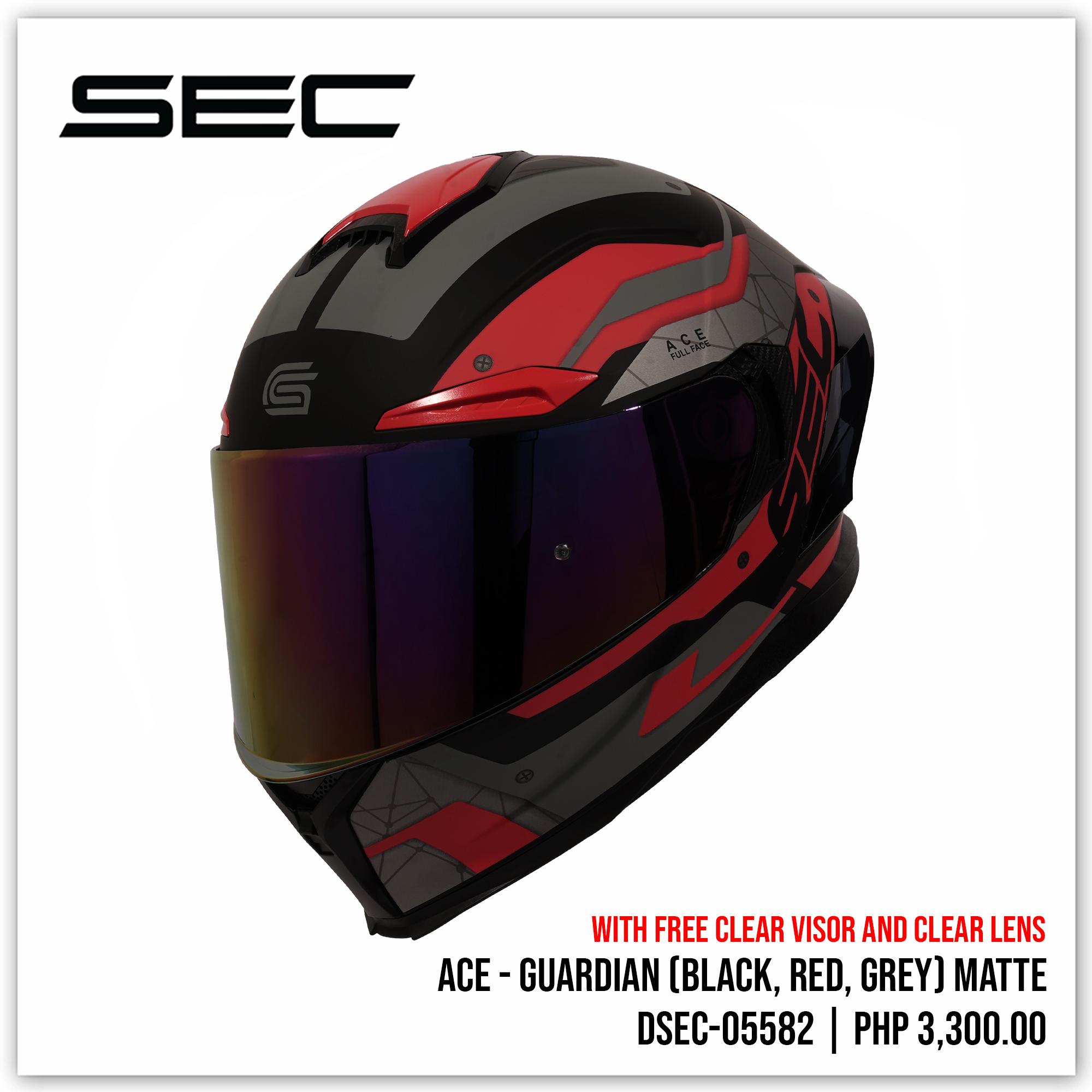 ACE - GUARDIAN BLK/RED/GRY