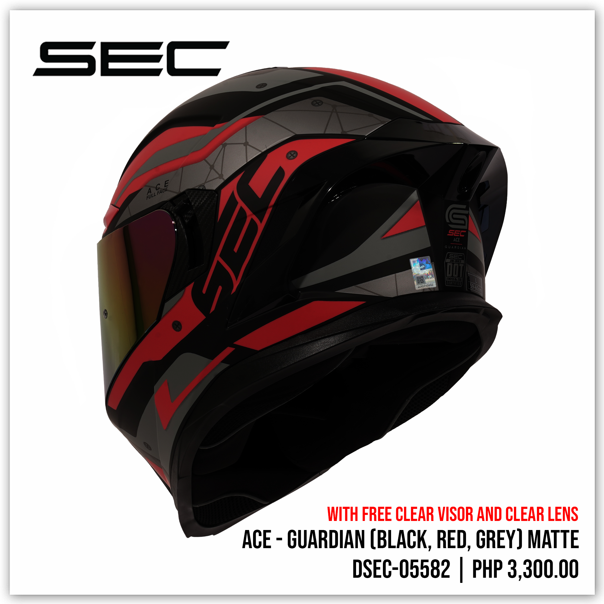 ACE - GUARDIAN BLK/RED/GRY