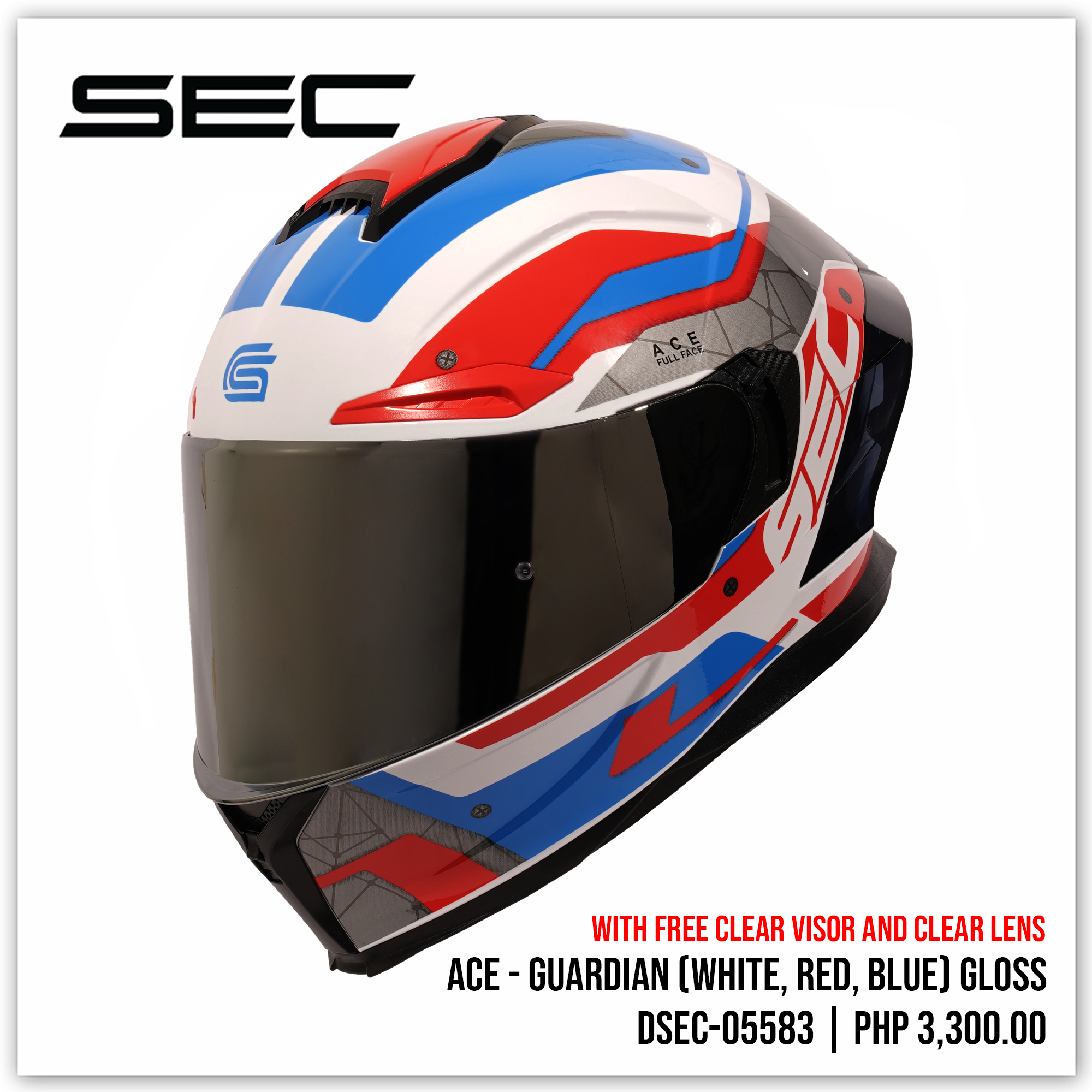 ACE - GUARDIAN WHT/RED/BLUE