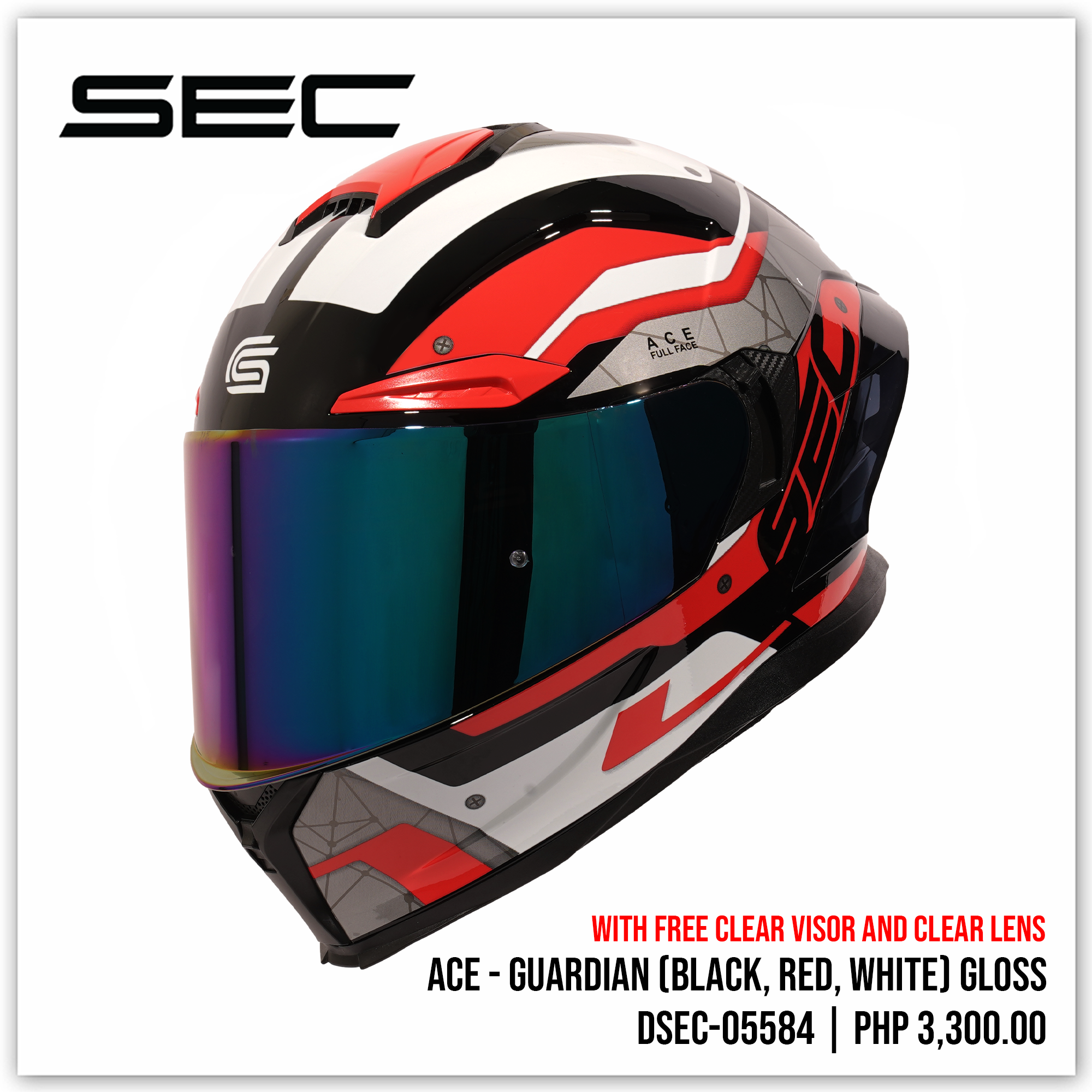 ACE - GUARDIAN BLK/RED/WHITE