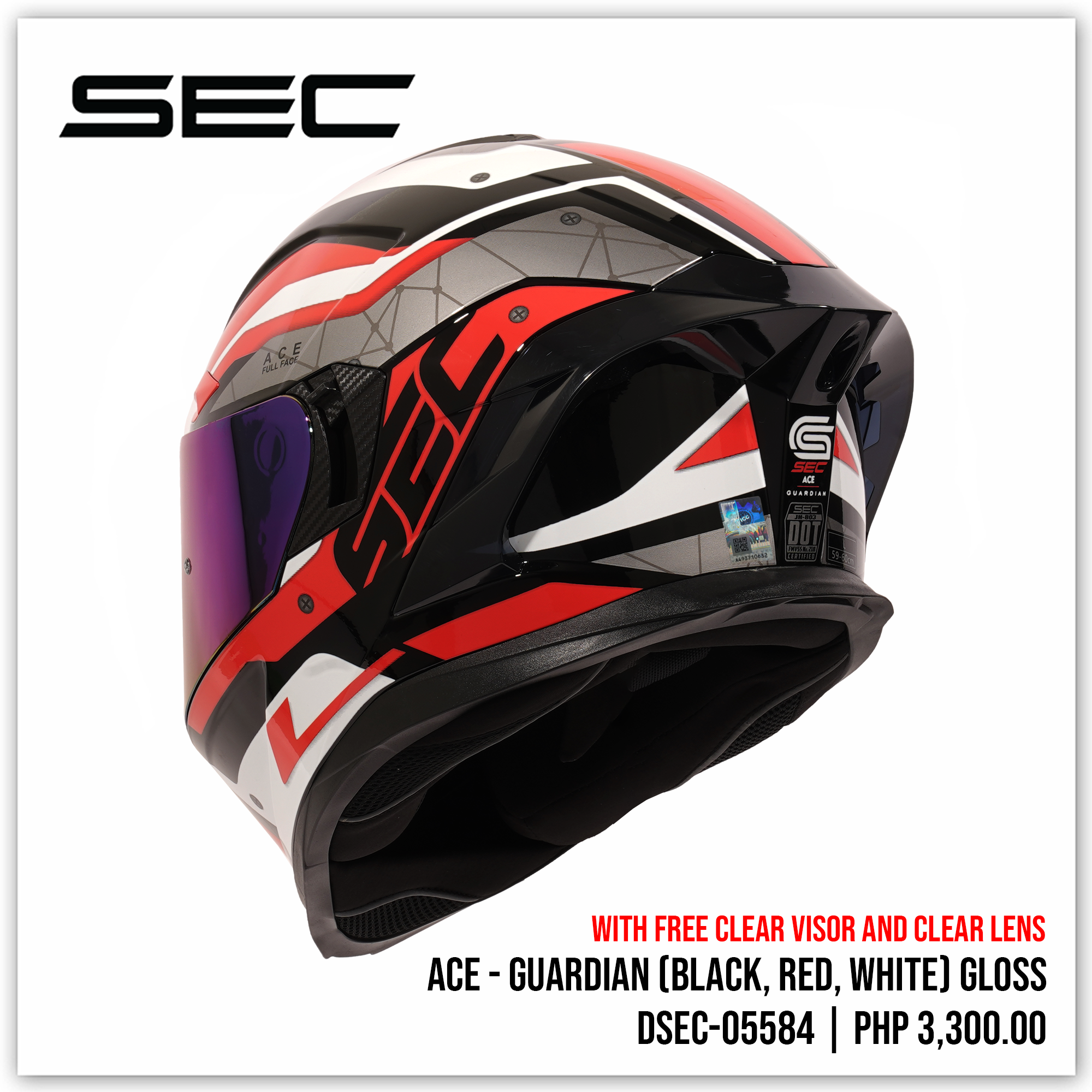 ACE - GUARDIAN BLK/RED/WHITE