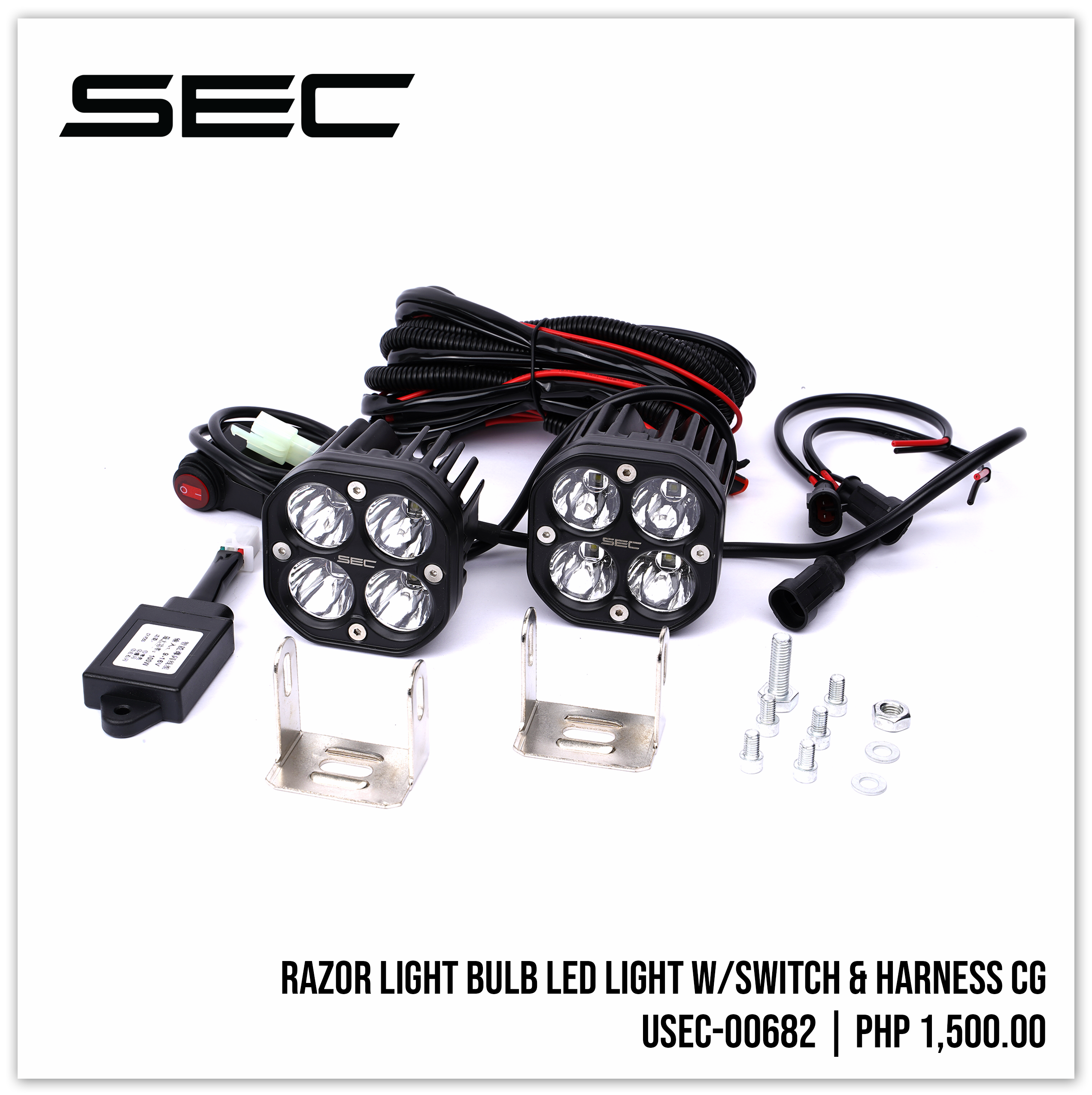Razor Mod Light Kit Razor Light Bulb LED Light w/ Switch & Harness CG – SEC Motosupply